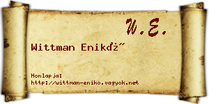 Wittman Enikő névjegykártya